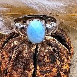 Nature Larimar Stone Adjustable Ring